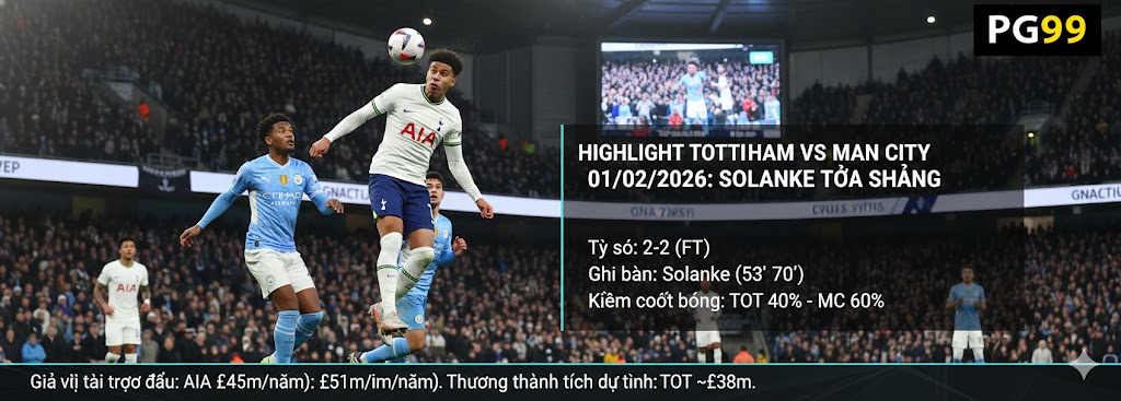 Highlight Tottenham Đấu Với Man City 1-2- Solanke Tỏa Sáng